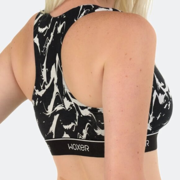 NWT Woxer Black Marble Sports Bra - Picture 2 of 3